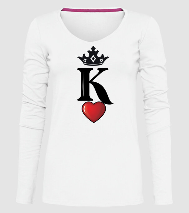 Cuplu HeartKing model alb pe tricou