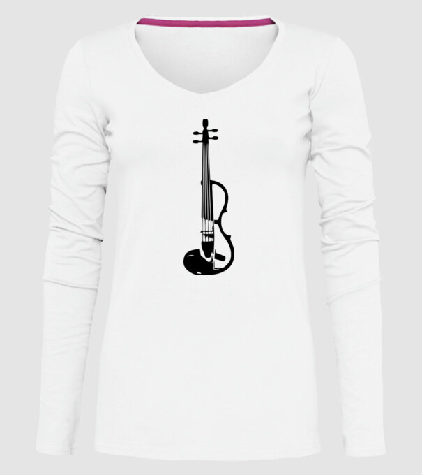 Vioară model alb pe tricou