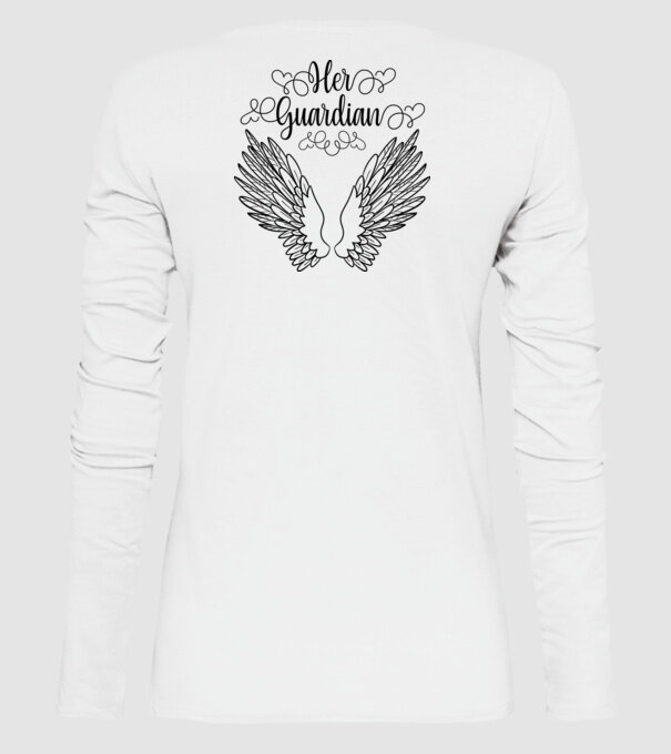 Her Guardian model alb pe tricou