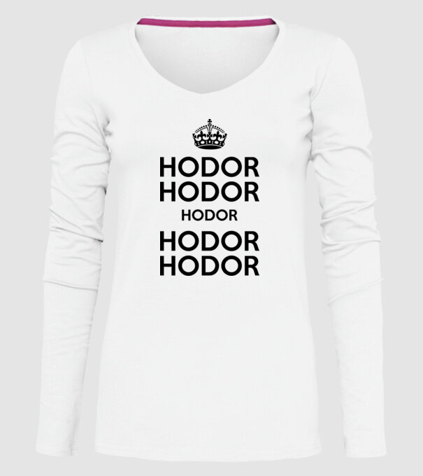 Hodor model alb pe tricou