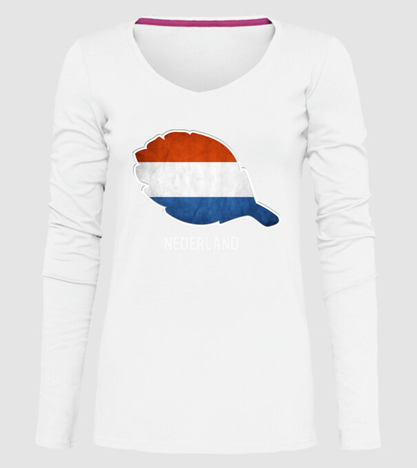 Steag olandez model alb pe tricou