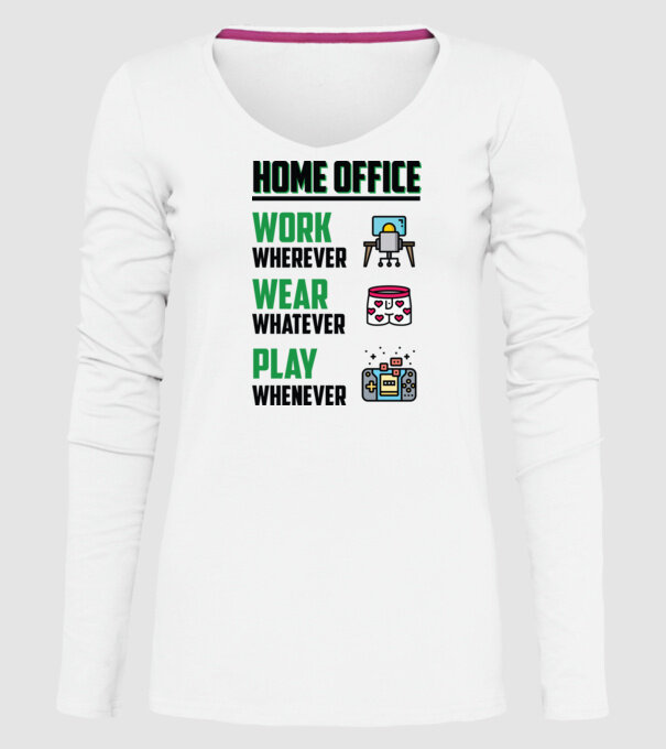 Home office model alb pe tricou