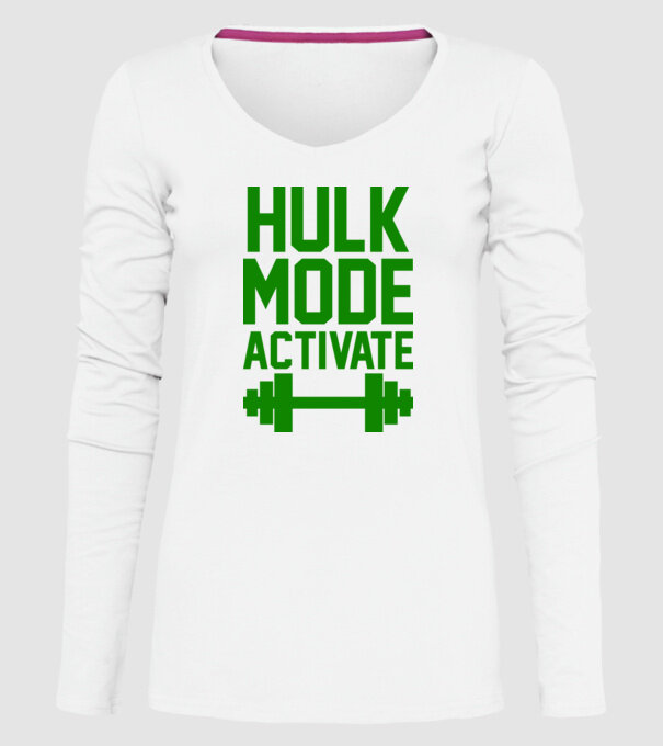 Hulk mode model alb pe tricou