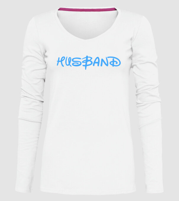 Husband model alb pe tricou