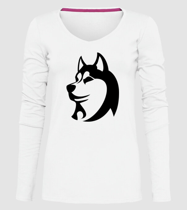 Husky model alb pe tricou