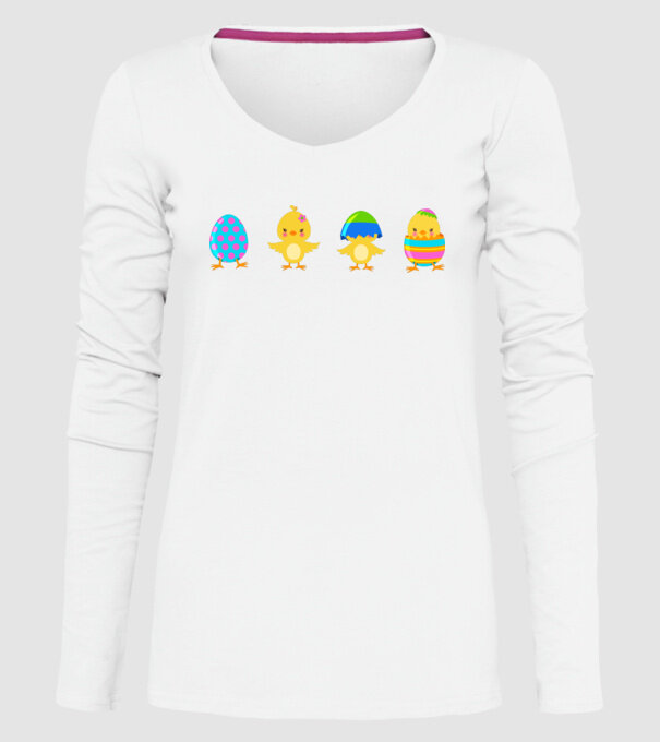 Paște numai pui model alb pe tricou