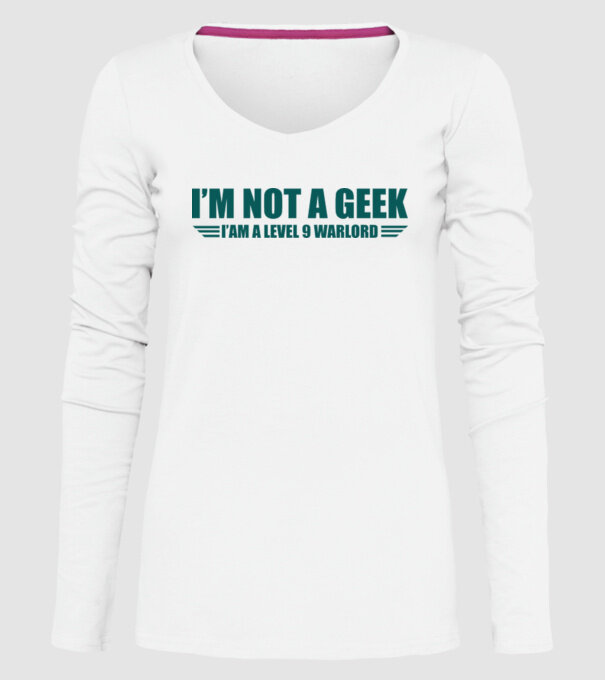 'I''m not a geek' model alb pe tricou