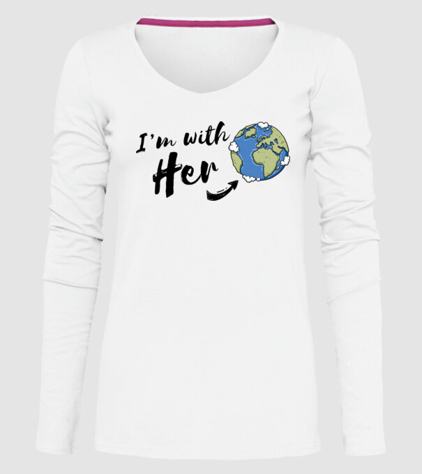 'i''m with her' model alb pe tricou