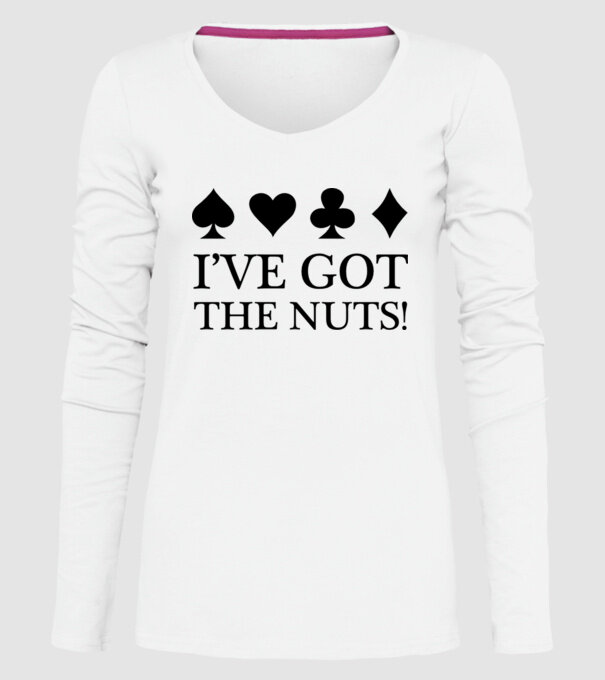 'I''ve got the nuts' model alb pe tricou