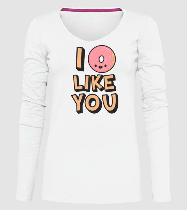 I donut like you model alb pe tricou