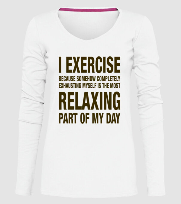 I exercise because model alb pe tricou