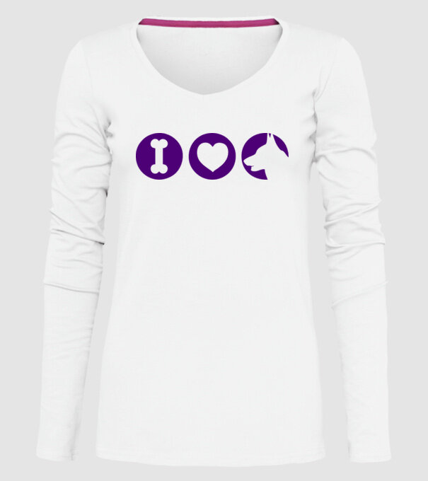I Love model alb pe tricou