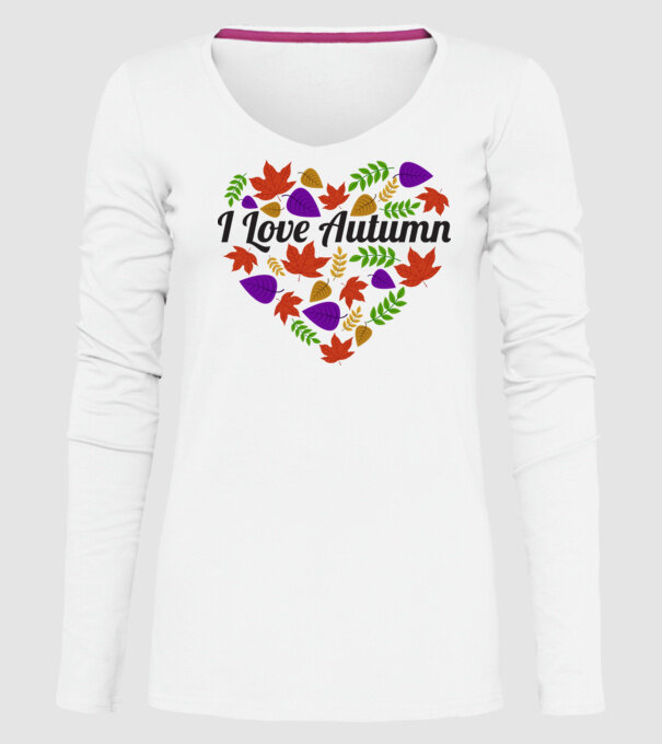 I love autumn model alb pe tricou