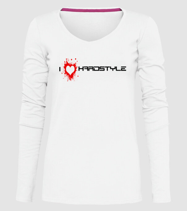 i love hardstyle model alb pe tricou
