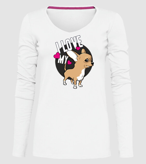 I love my Chihuahua model alb pe tricou