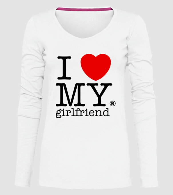 I love my Girlfriend model alb pe tricou