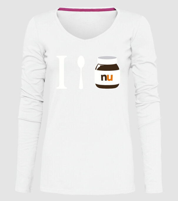 i love nutella model alb pe tricou