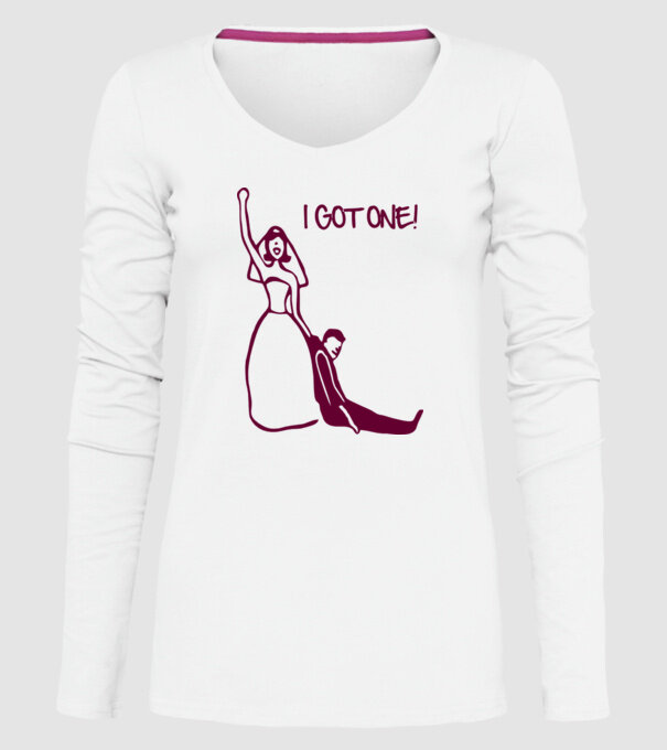 i got one model alb pe tricou