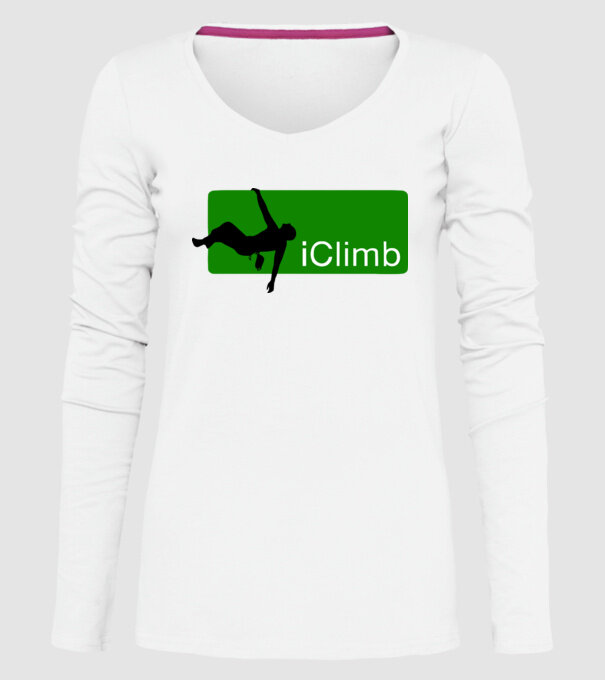iClimb model alb pe tricou