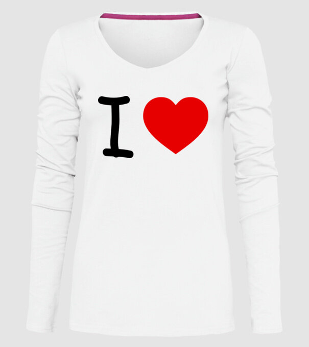 ilove model alb pe tricou