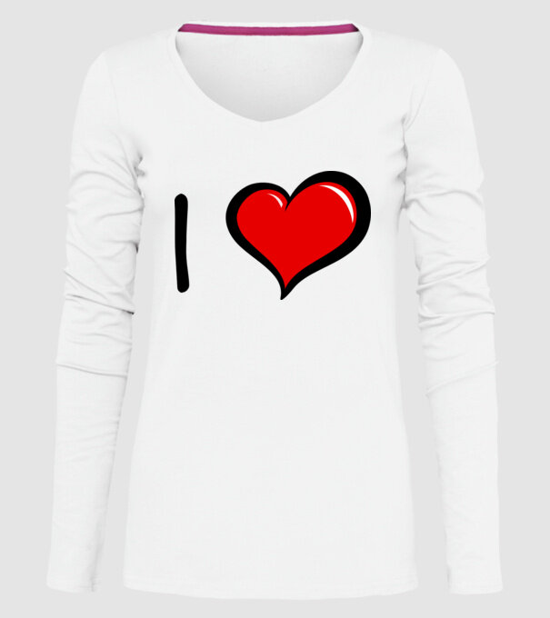 ilove model alb pe tricou