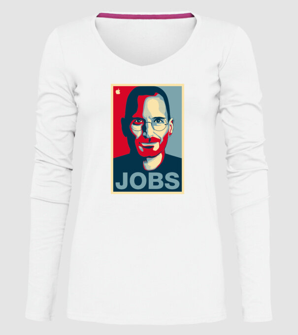 Jobs pop art model alb pe tricou