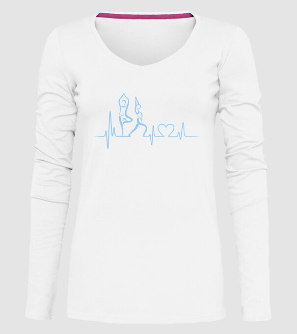 Inimă Yoga model alb pe tricou