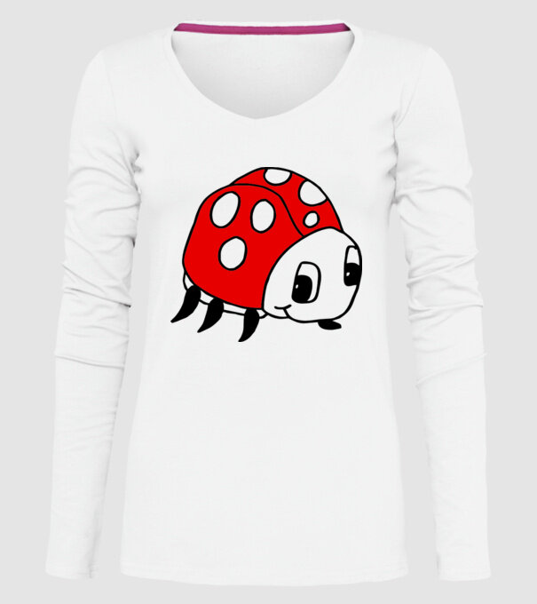 Buburuză model alb pe tricou