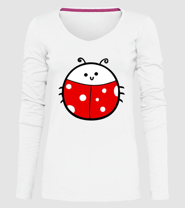 Buburuză model alb pe tricou
