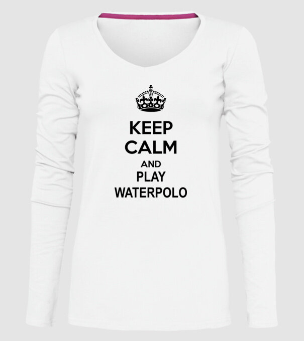 Keep Calm and play waterpolo model alb pe tricou