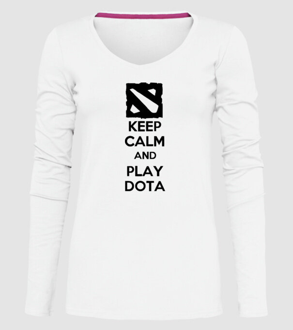 keep calm play dota model alb pe tricou