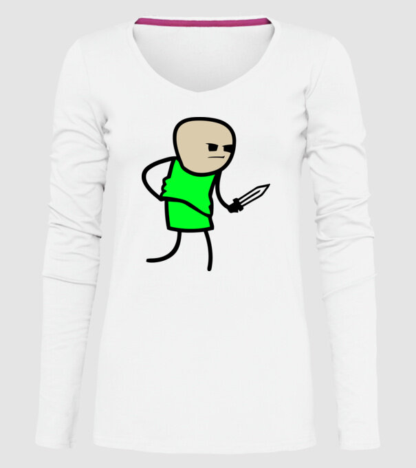 Cuțit model alb pe tricou
