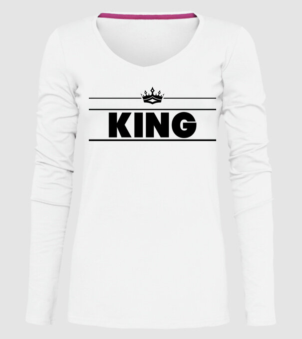 King model alb pe tricou