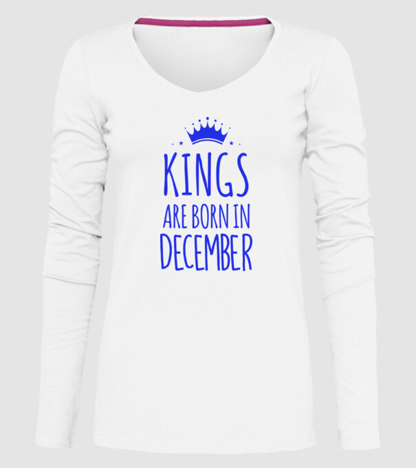 Kings are born in - December model alb pe tricou
