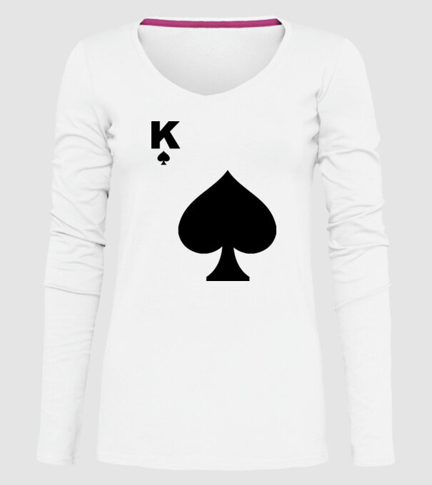 Rege model alb pe tricou