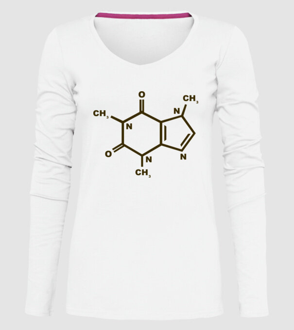 Coffeine model alb pe tricou