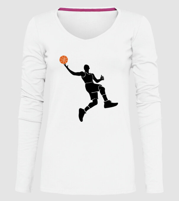 Baschet model alb pe tricou