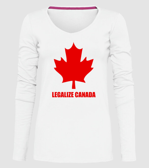 Legalize Canada model alb pe tricou