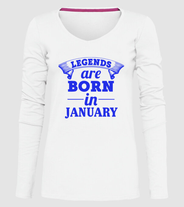 Legends are born in January model alb pe tricou