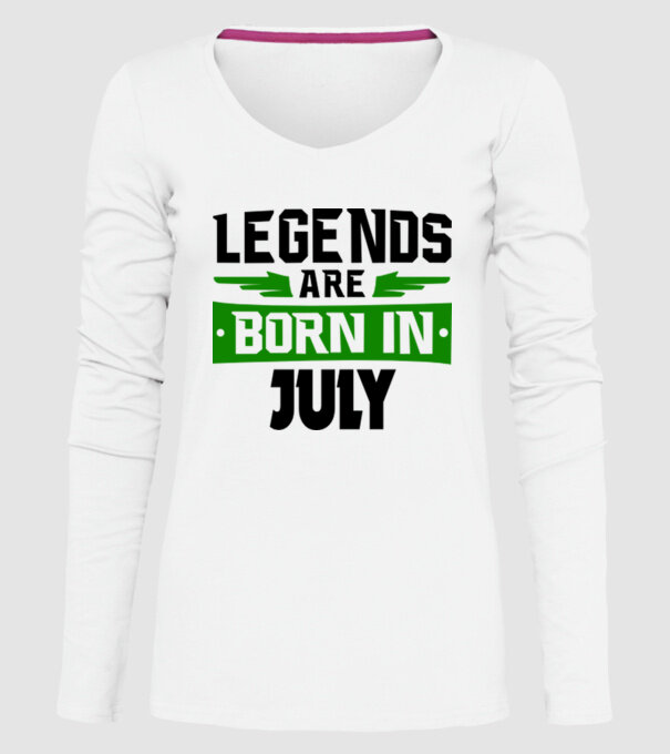 Legends are born in July model alb pe tricou