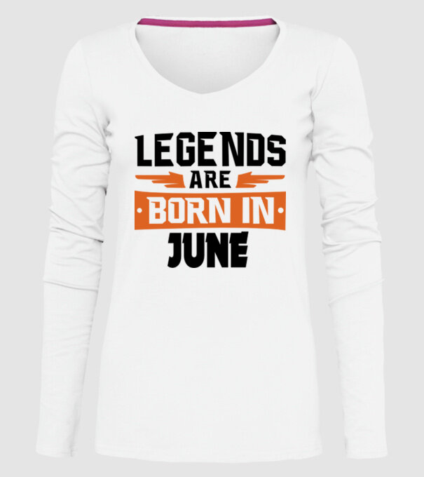 Legends are born in June model alb pe tricou
