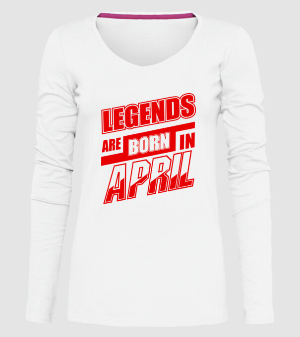 Legenda are born in April model alb pe tricou