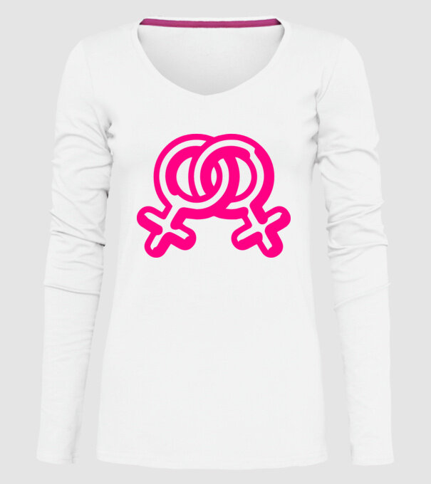 Lesbiene model alb pe tricou