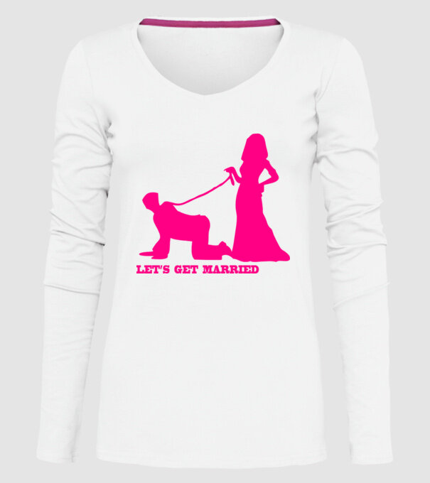 lets get married model alb pe tricou