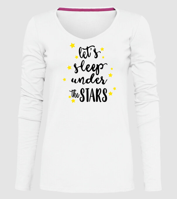 Lets sleep under the stars model alb pe tricou