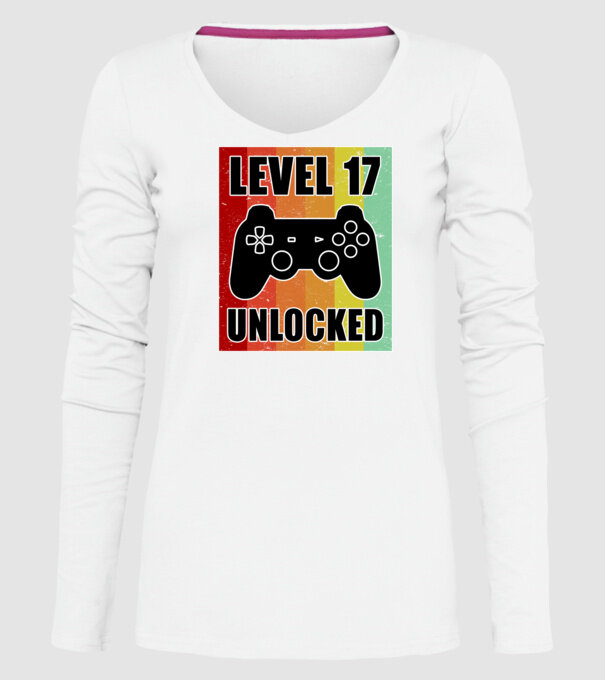 level 17 unlocked retro gamer model alb pe tricou