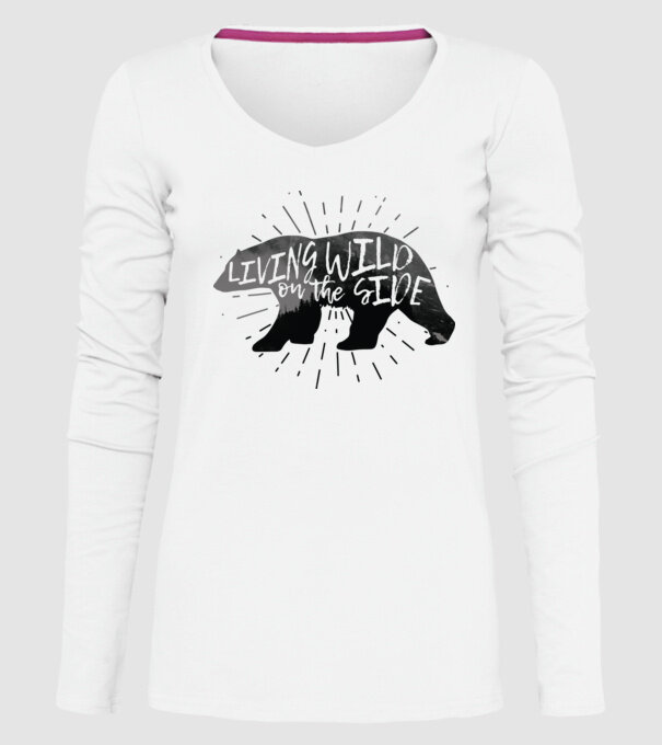 Living on a wild side model alb pe tricou