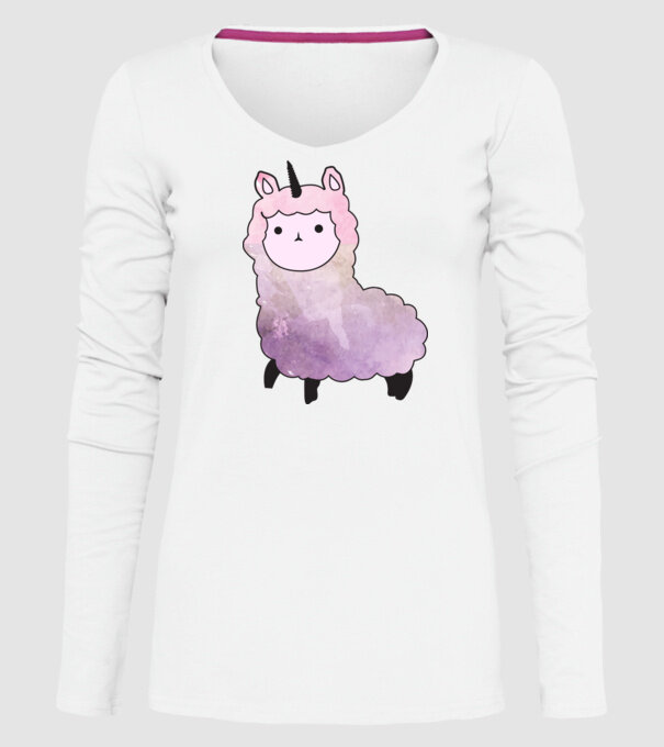 Llamacorn cutie model alb pe tricou