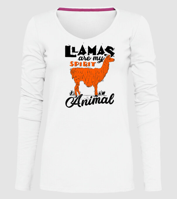 Llamas are my spirit animal model alb pe tricou