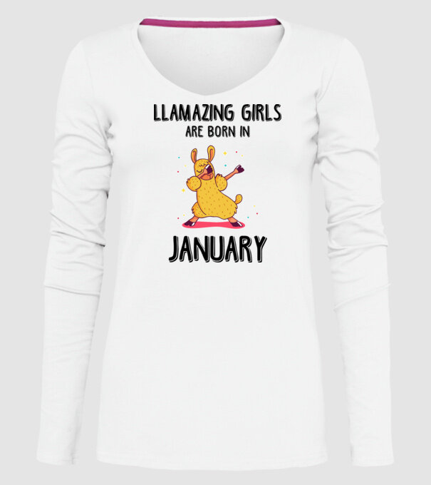 llamazing girls are born in january black model alb pe tricou